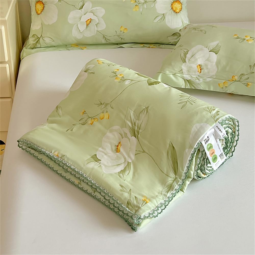 Fansu Colcha Boutí Cama 90/135/150 Estampada para Verano y Entretiempo - Fina Suave Microfibra - Cubrecama Rellenos Ligero y Transpirable (Magnolia Blanca,180x200cm)