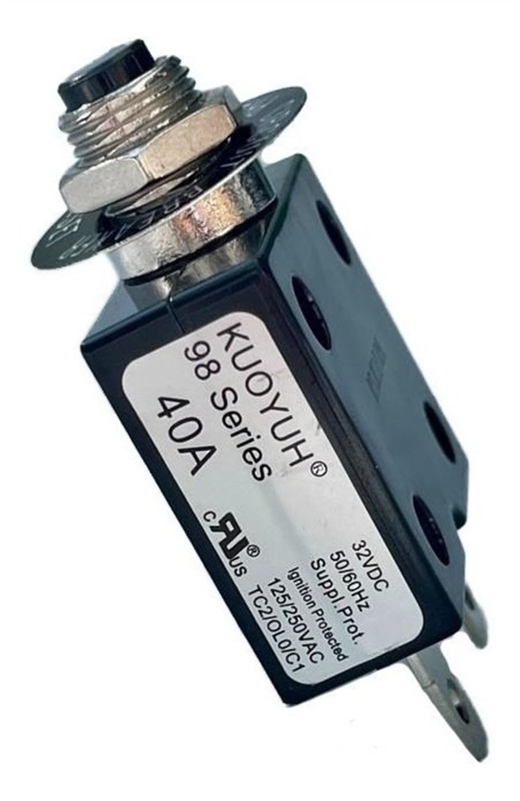Disjoncteur 40 ampères interrupteur thermique à bouton réarmable contre les surcharges