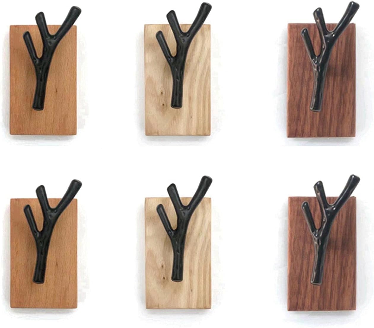 Coat Rack Organizer Rack Pack Of 6 Wall Hooks Wood Coat Hooks Wall Mounted Wall Coat