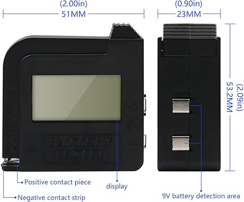 Miniatura 2 de Monitor universal de comprobador de múltiples tamaños para pilas de botón AA/AAA/C/9V/1.5V 18650 probador digital para baterías domésticas AAA Aa 9
