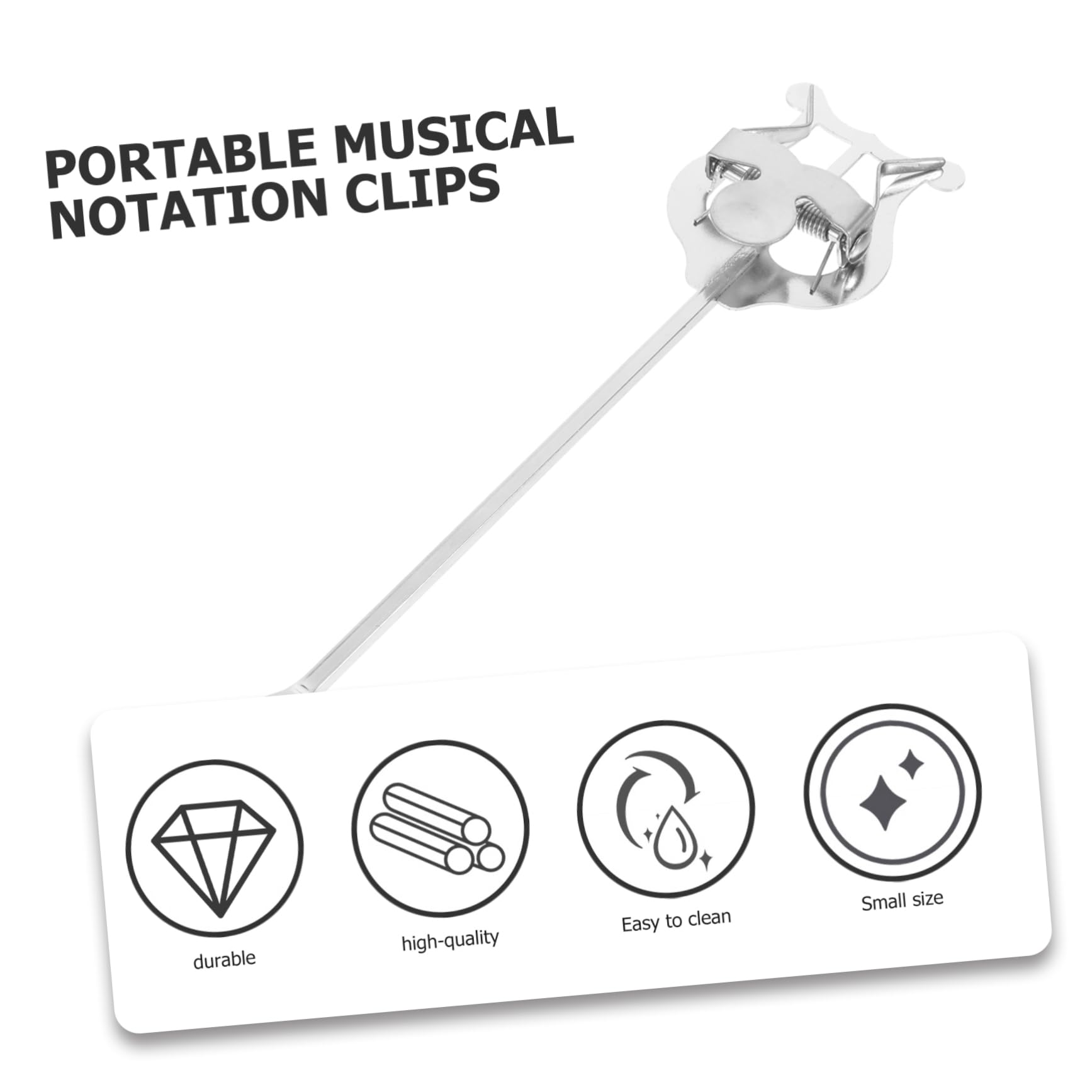 ibasenice Supporto Per Spartiti Musicali Da 3 Pezzi Per Strumenti in Ottone Portatile Senza Morsetto Robusto in Ferro Ottimo Per Esercitarsi A Leggere Gli Spartiti.