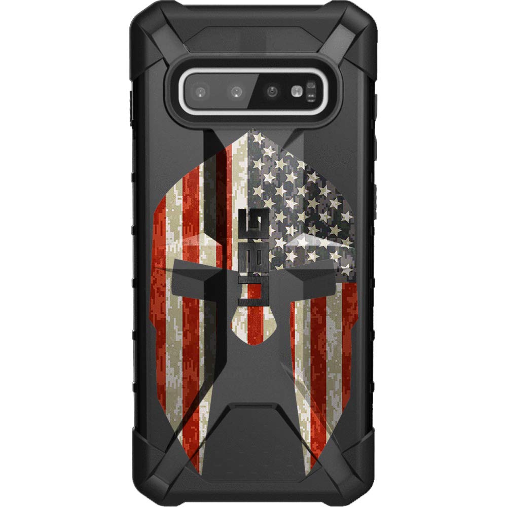 EGO TACTICAL UAG Samsung Galaxy S10+ Plus 6.4" Screen Limited Edition Case Urban Armor Gear Spartan Helmet, USA Flag