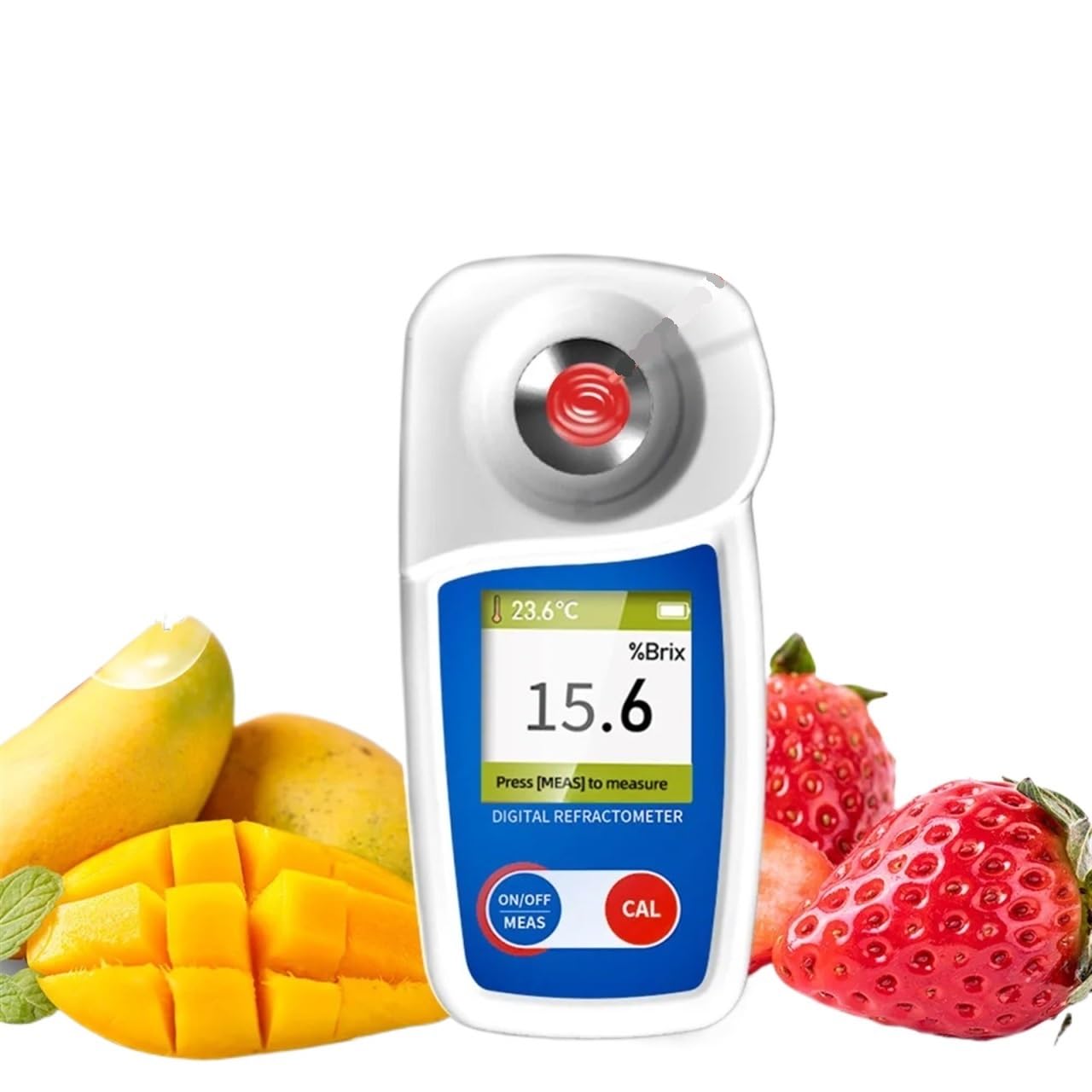 Refraktometer, Digitales Brixmeter 0–35%/0–55%, ± 0,2% Hochpräzises Refraktometer, Zuckergehaltstest for Obst, Säfte, Gemüse, Kaffee(0-35 (BM-05))