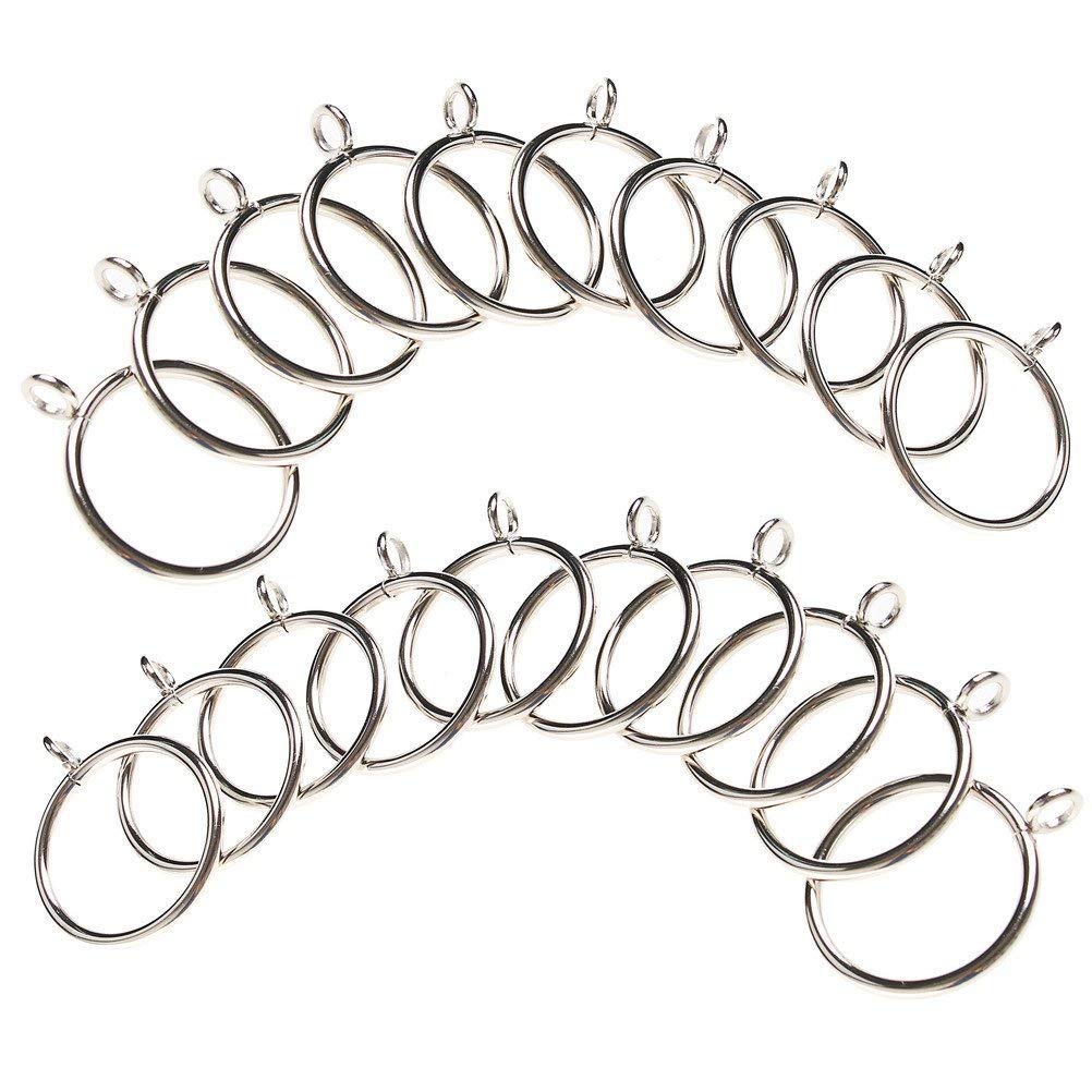 Pasuihcay 40 Pack Curtain Rings, 38mm Internal Diameter Iron Curtains Rings Hanging Rings for Curtains and Rods, Silver