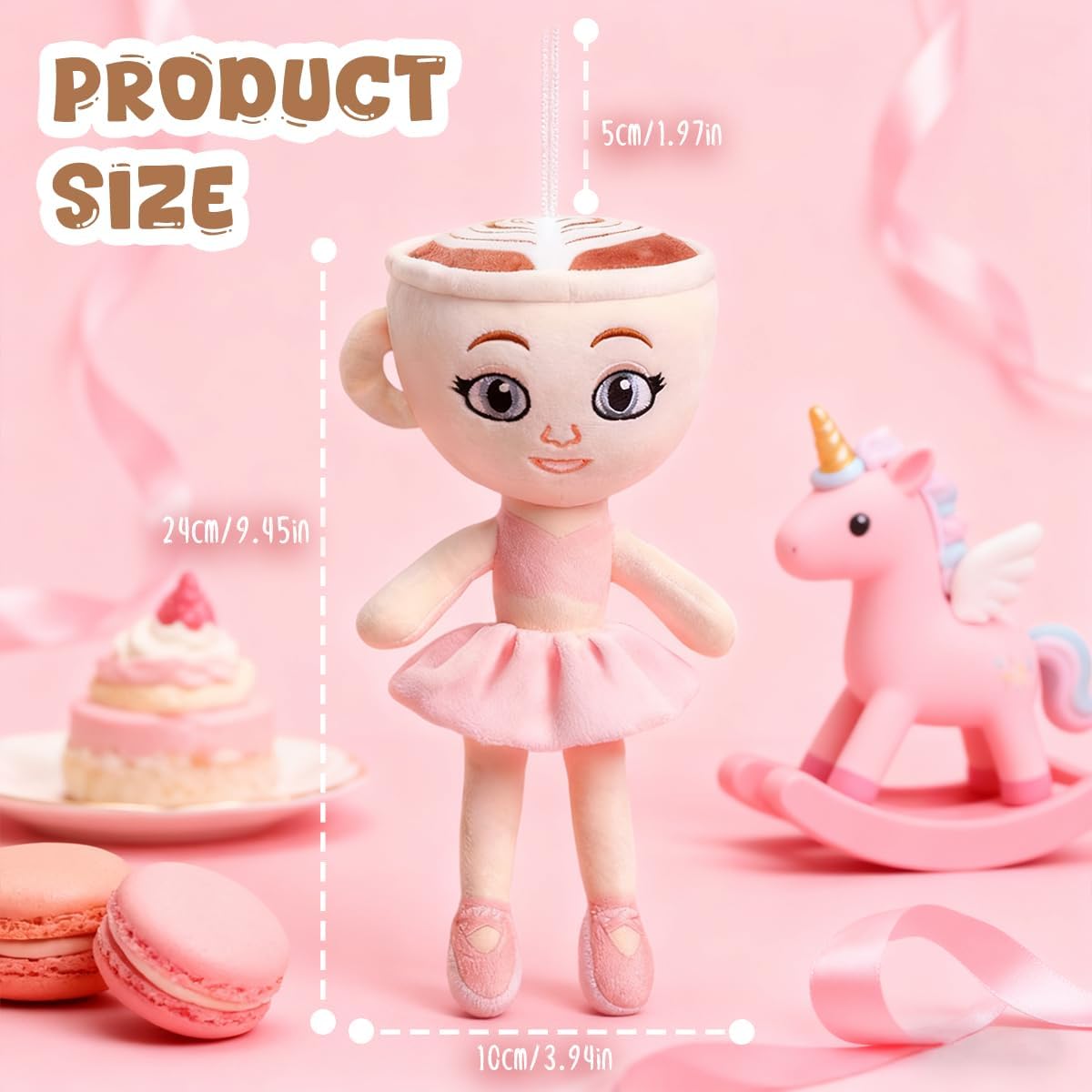 GTJEOI Peluche Tralalero Tralala, 24cm Ballerina Cappuccina Peluche, Peluche Italian Brainrot per Bambini e Adulti, Tung Tung Tung Sahur, Regalo per Fan e Collezionisti - 4