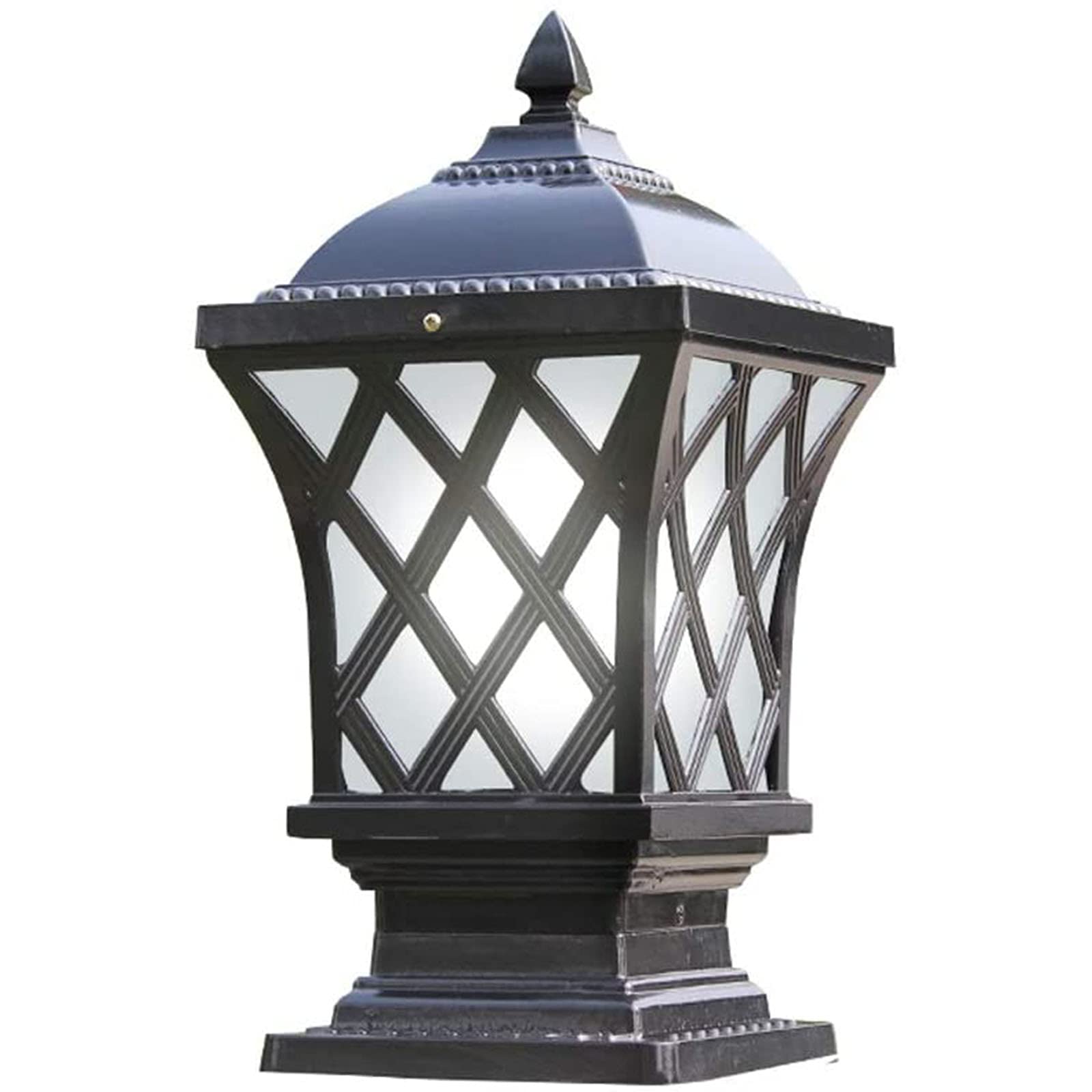 HGTYU Outdoor Waterproof Pillar Light Modern Black Die-cast Aluminum Post Pillar Lamps Outdoor Square Column Lamps Pedestal Lamp Patio Aisle Lawn Garden Column Lamp