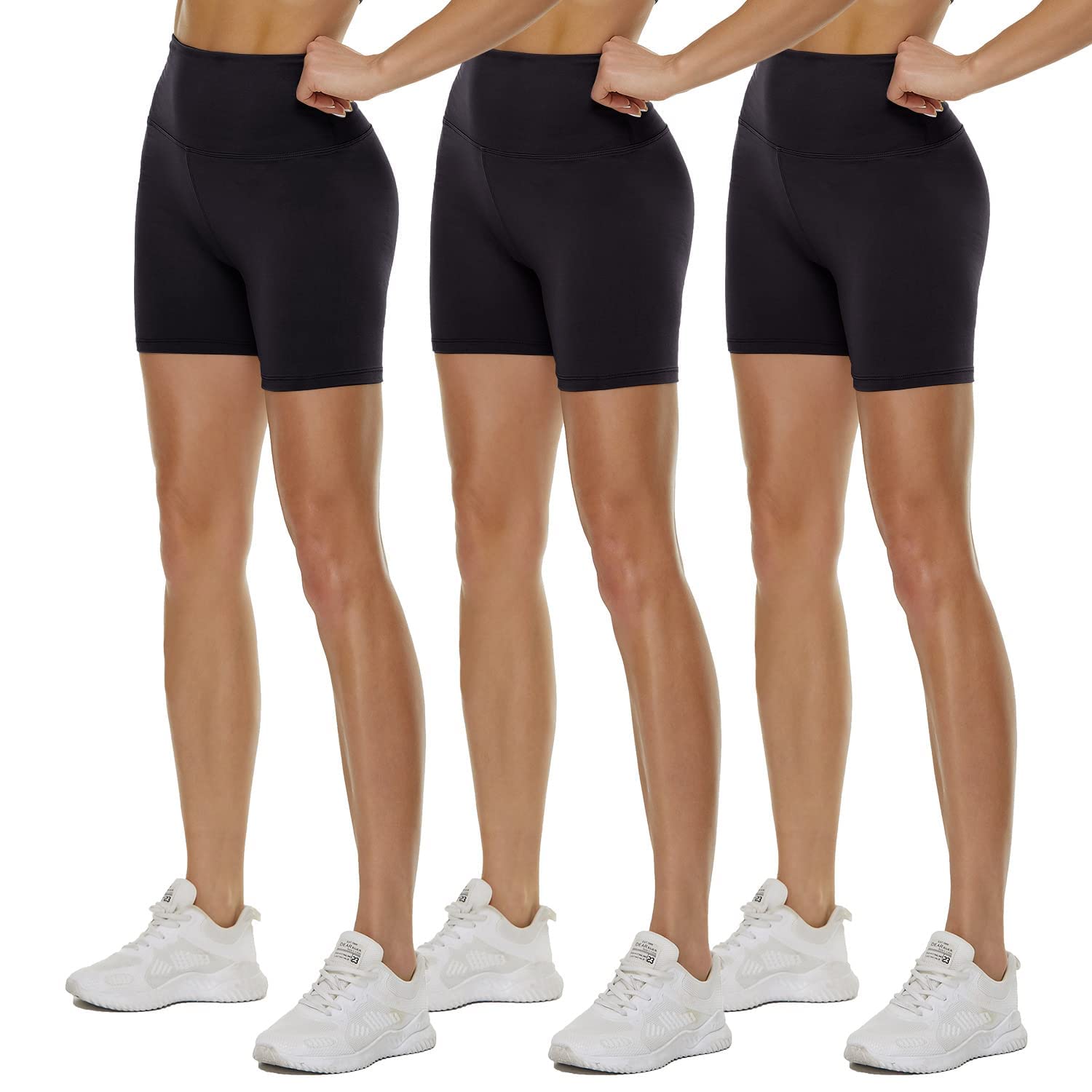 TNNZEET 3er Pack Radlerhose Damen High Waist Sommer Shorts Blickdicht Kurze Sporthose Leggings Hotpants Unter Kleider für Sport Yoga