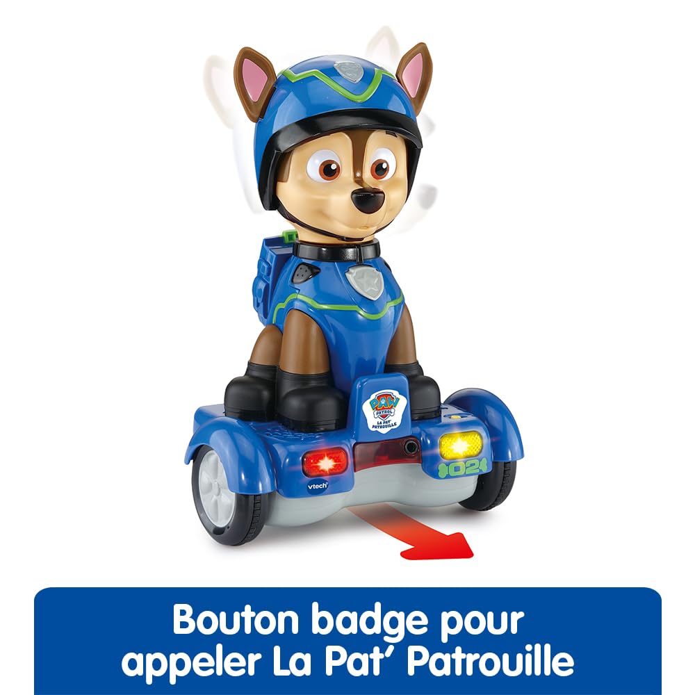 VTech - Pat' Patrouille, Chase Mission Hoverboard, Chien Interactif Paw Patrol, Figurine Animée 26 cm, Jouet Électronique Sons et Lumières, Cadeau Enfant de 2 Ans à 6 Ans - Contenu en Français