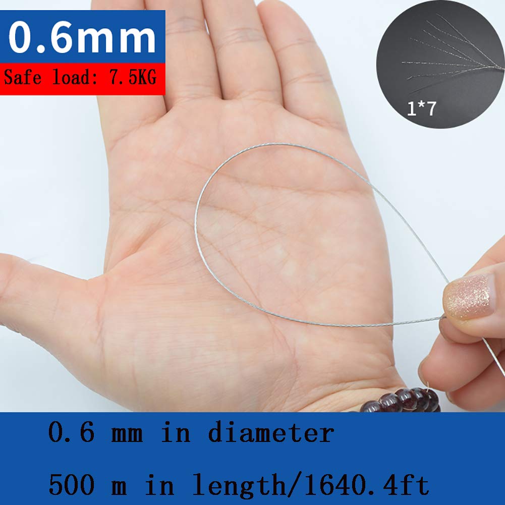 Cavo in Acciaio Inox, 1 x 7 Fili, Diameter0.6mm Long:500M/1640ft
