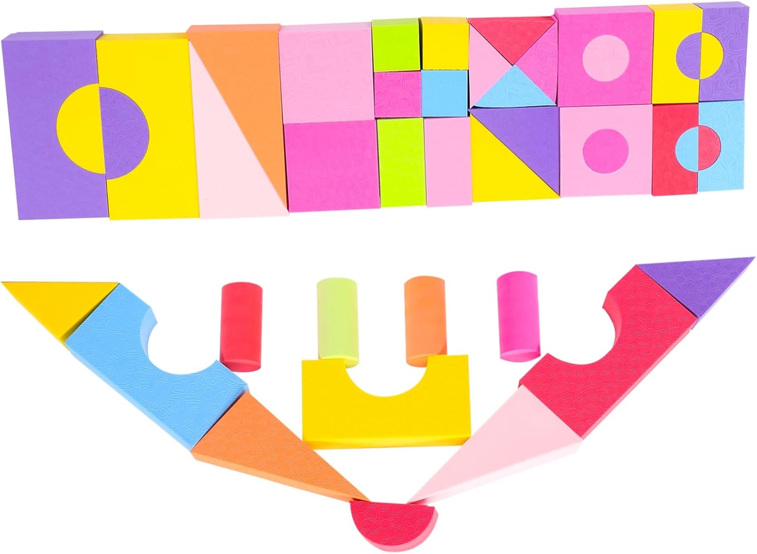 50pcs Foam Sponge Soft Building Blocks for Building Blocks for Block Building Shape Color Cognition Blocks Stacking Blocks Eva Colorful