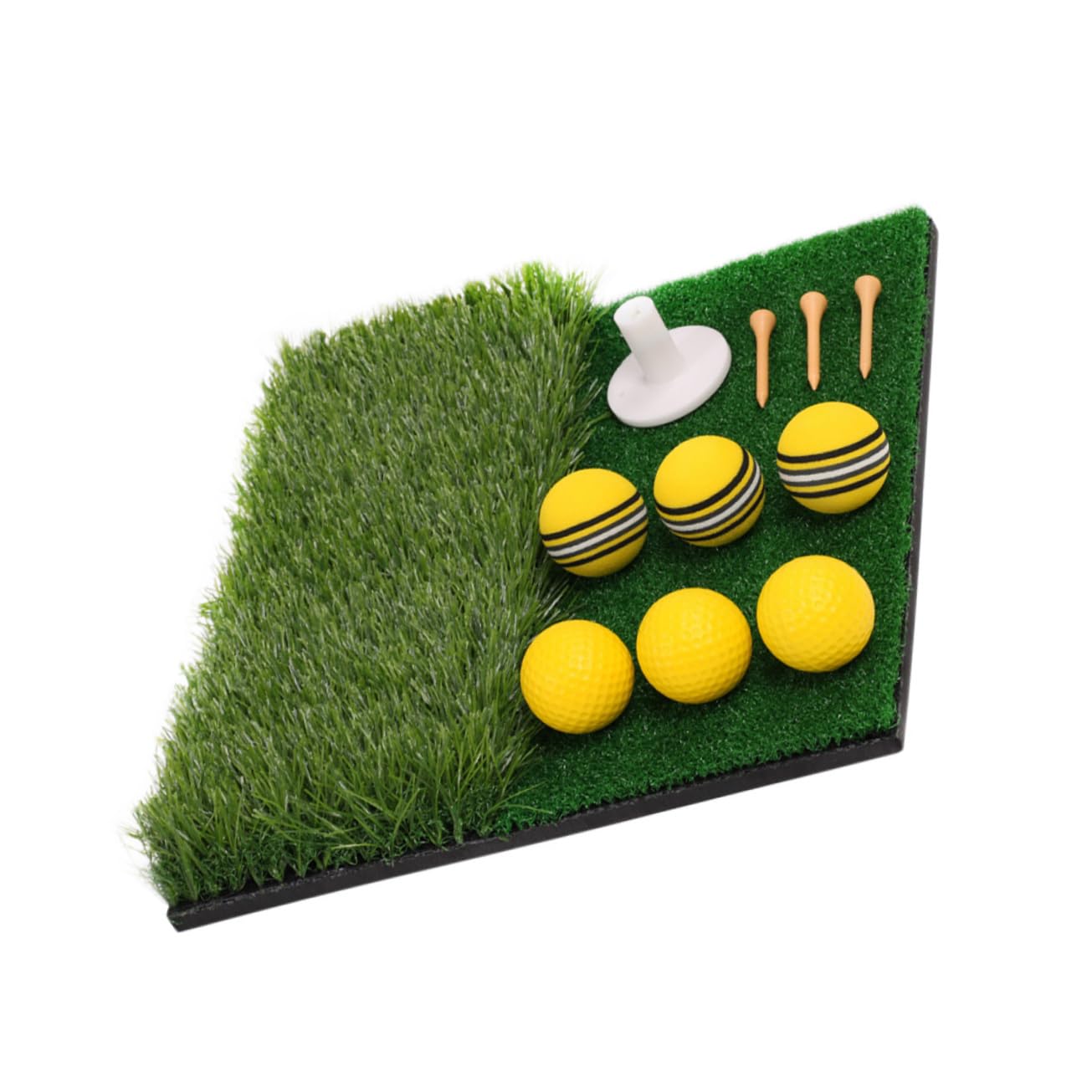 HEMOTON 1Set Practical Golfing Hitting Mat Golf Practice Pad for Home Outdoor Use True Turf Surface for Real Fairway Simulation Portable Golf Training Aid Present