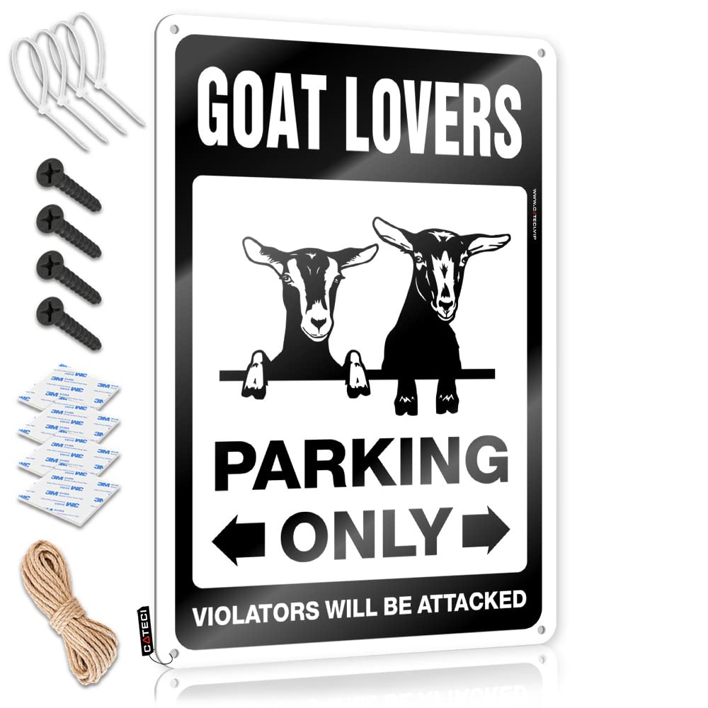 KRAZMURONGD Bar Rules Sign Goat Lovers Parking Only Tin Sign In Home Bar Signs Tin Signs For Bar(30X40CM)