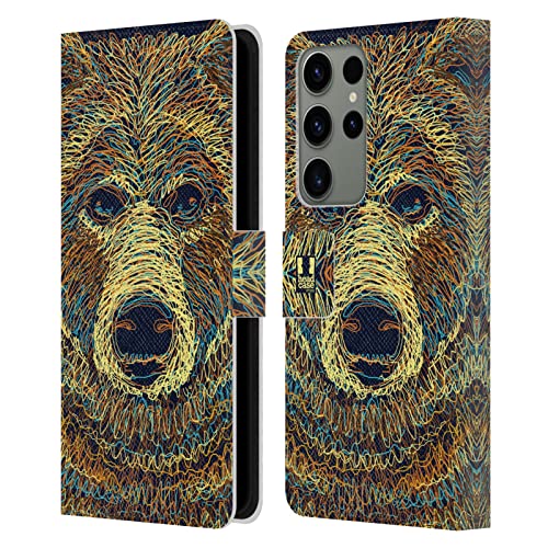 Coque Portefeuille Galaxy S23 Ultra Head Case Designs Cuir Anti Rayures Motif Ours