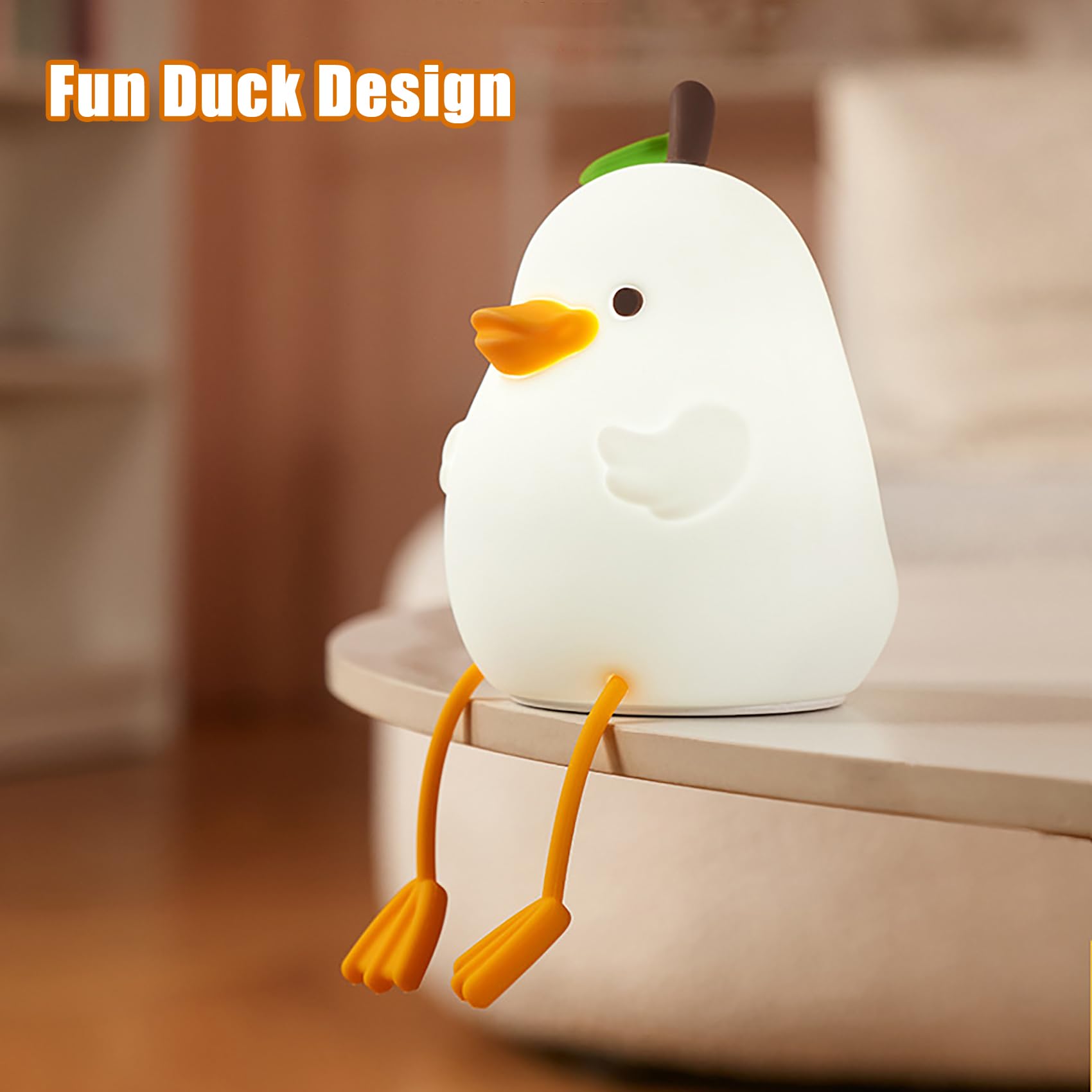 Forever Light Luce Notturna Anatra FNL-11 – LED In Silicone Ricaricabile USB-C, 2 Intensità, Batteria 1200mAh, Portatile Per Bambini - 3