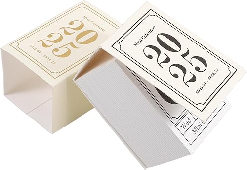 Mini calendario de escritorio vintage blanco planificador de lágrimas para oficina en casa adorno de escritorio portátil con conciencia de fecha y