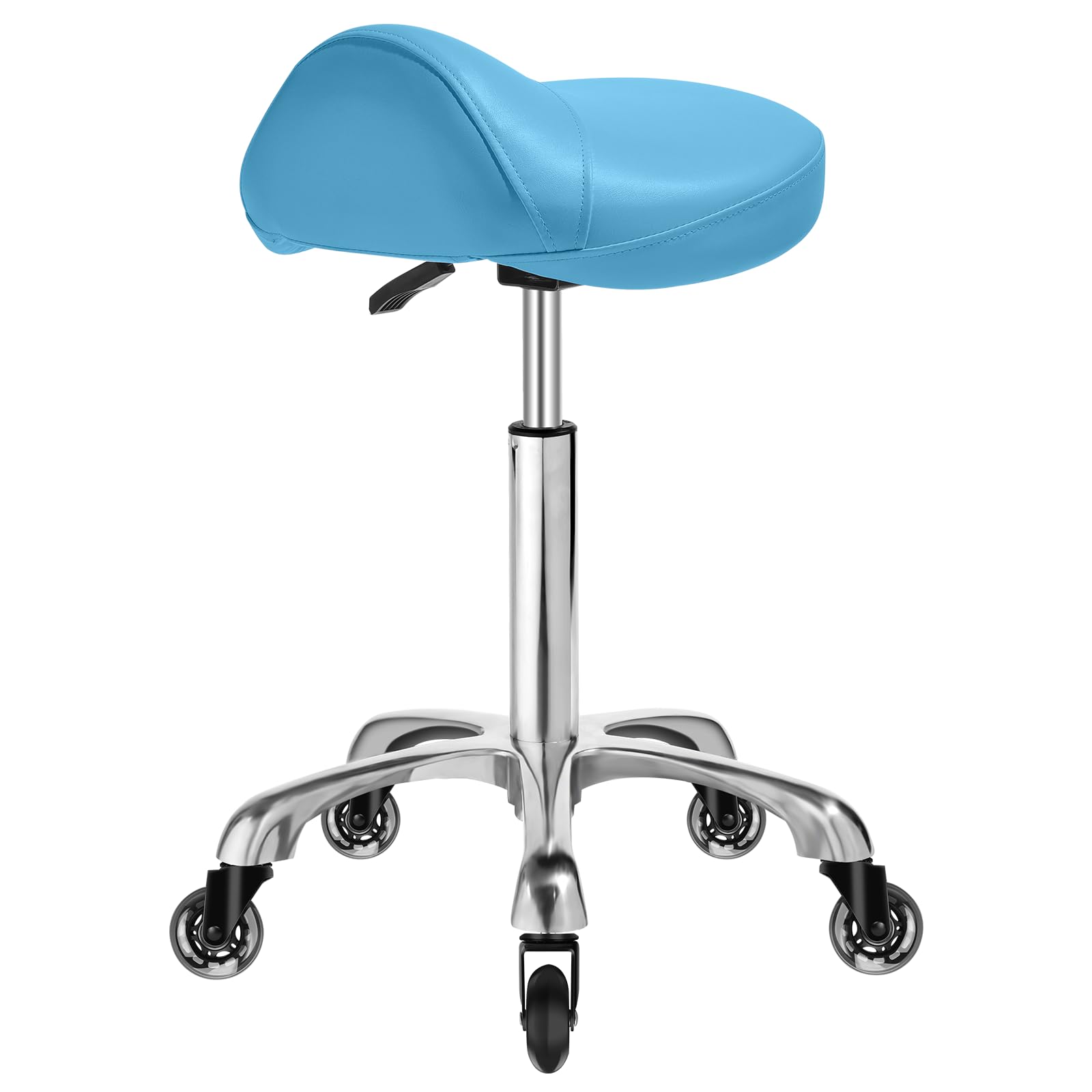 YEEZEE Ergonomic Saddle Stool, Adjustable Saddle Chair with Wheels, Blue