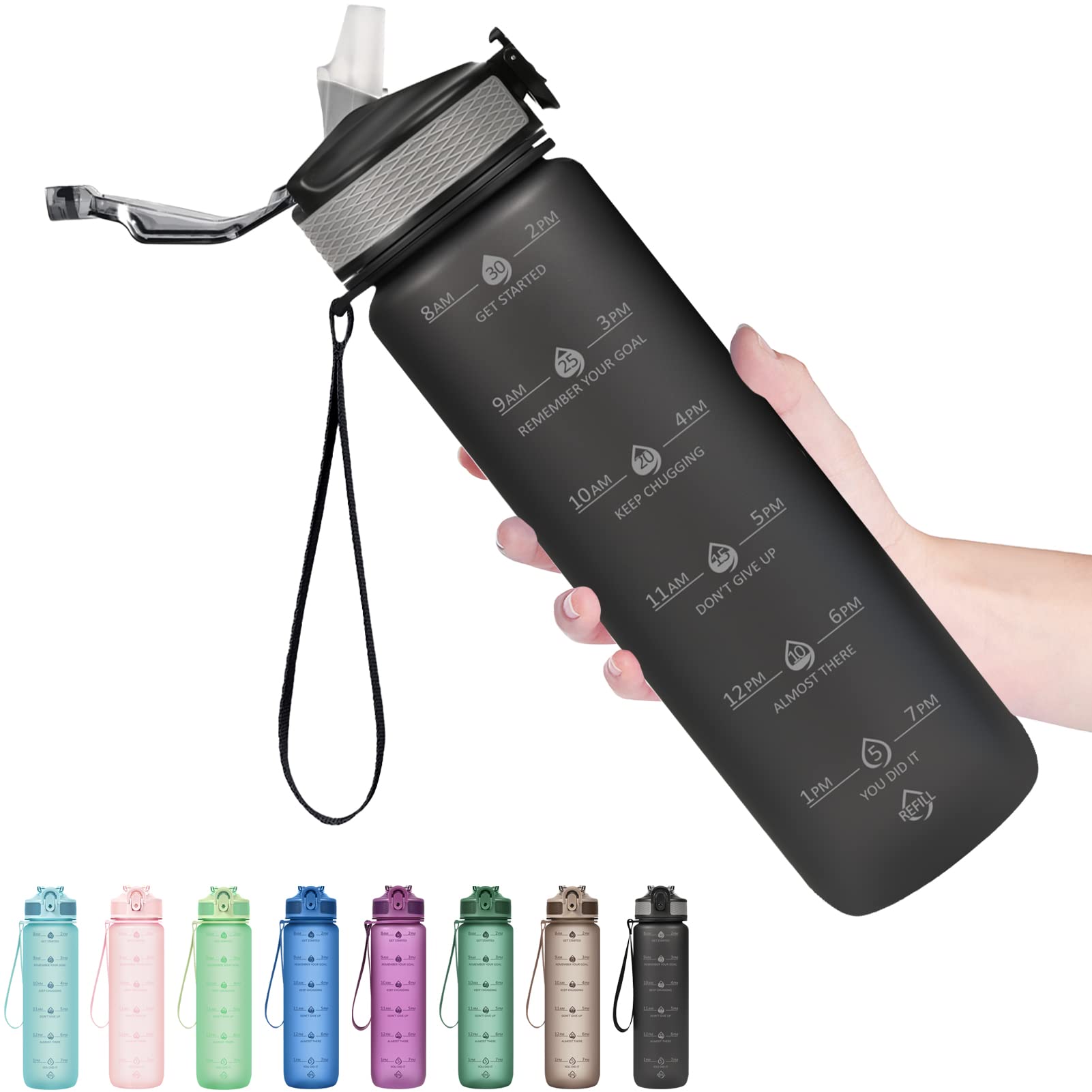 Akyta Edelstahl-Isolierflasche – 900 Ml, Doppelwandig, Mit Strohhalm-Deckel, 24h Kalt/heiß