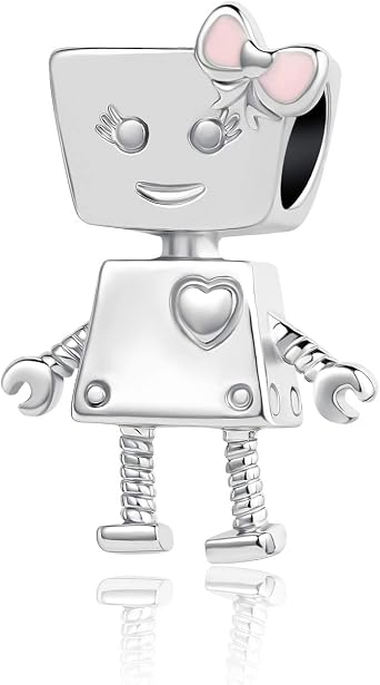 Bella Bot Robot Dangle Charm fits Pandora Charms Bracelets Christmas Birthday Jewellery Gift for Women Daughter Sister Granddaughter