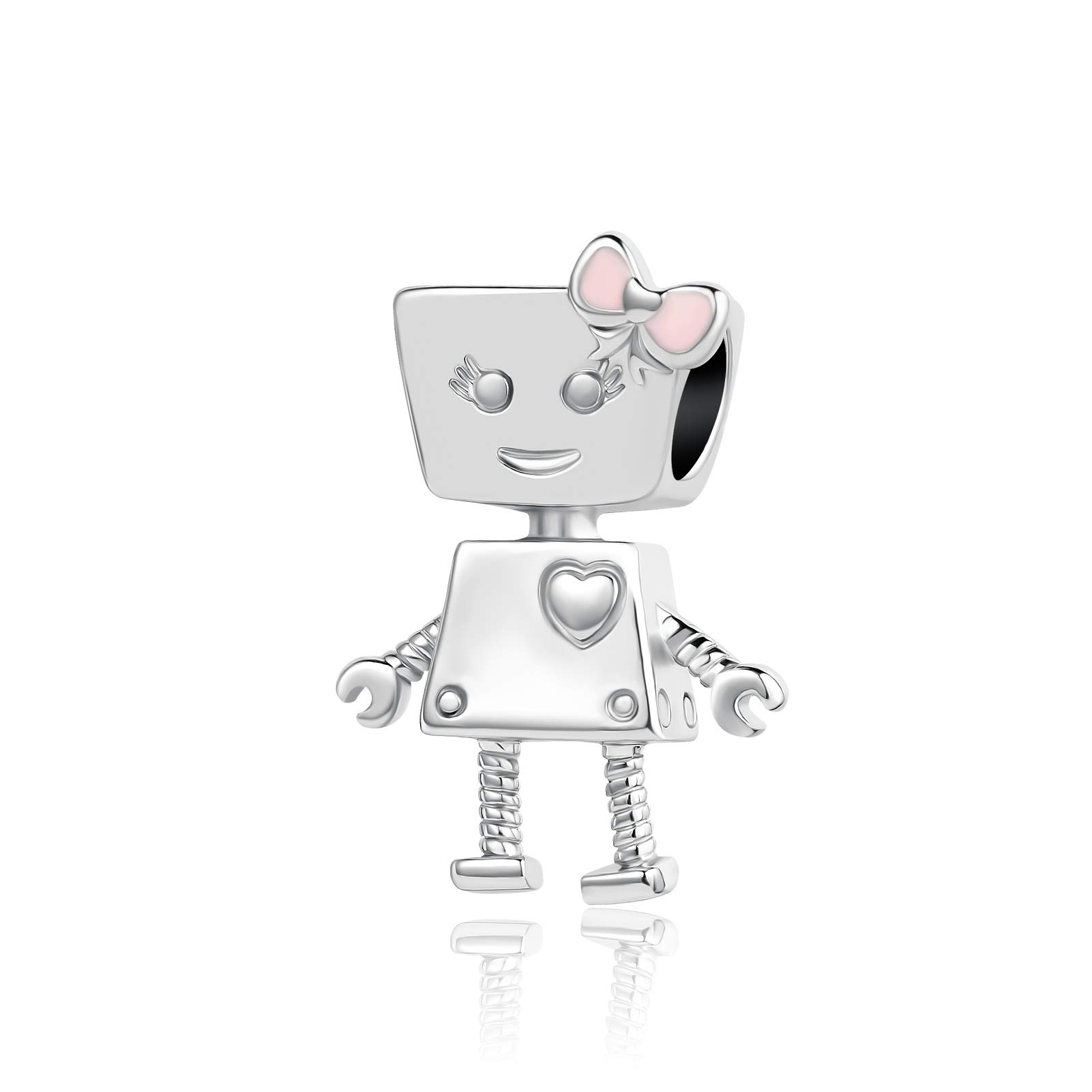 AMATOLOVE - Charm per braccialetti con pietra portafortuna per compleanno, idea regalo per donne e ragazze, brillante forma di cuore rotondo a scelta e Rame, cod. AJ1000_MTA7084_06