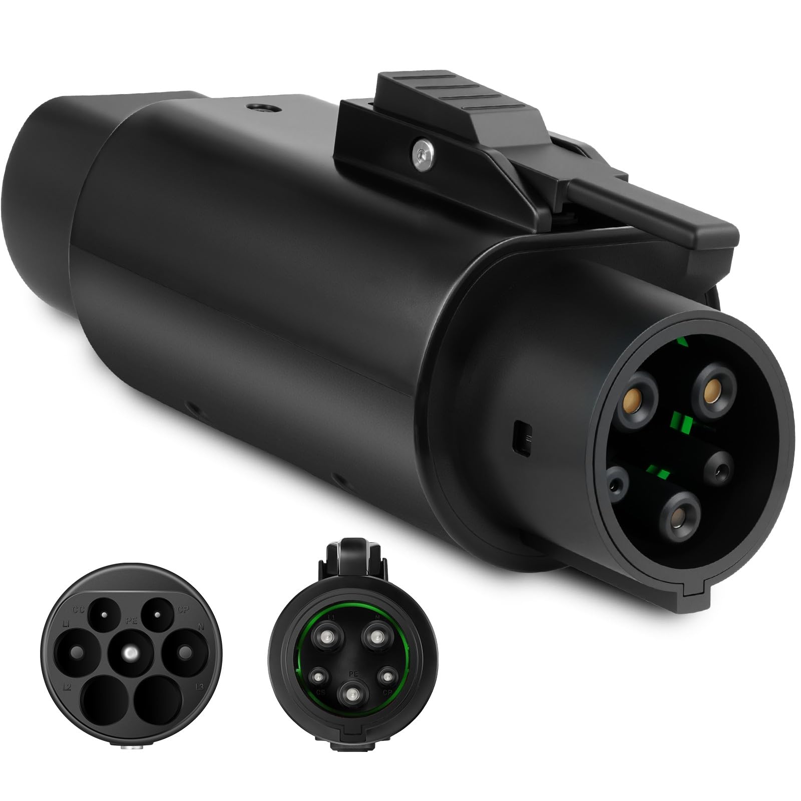 GUWIEYG EV Adapter Typ 2 auf Typ 1, Max 32A, 250V AC, Adapter für Elektrofahrzeuge IEC 62196 auf SAE J1772, geeignet für Elektrofahrzeuge J1772