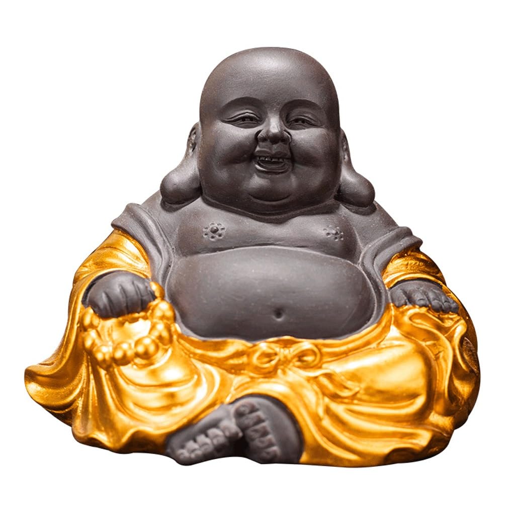 ENGENDER Kung Fu Tea Pet Classic Chinese Tea Pet Buddha Ornaments Exquisite Purple Sand Zen Table Decoration