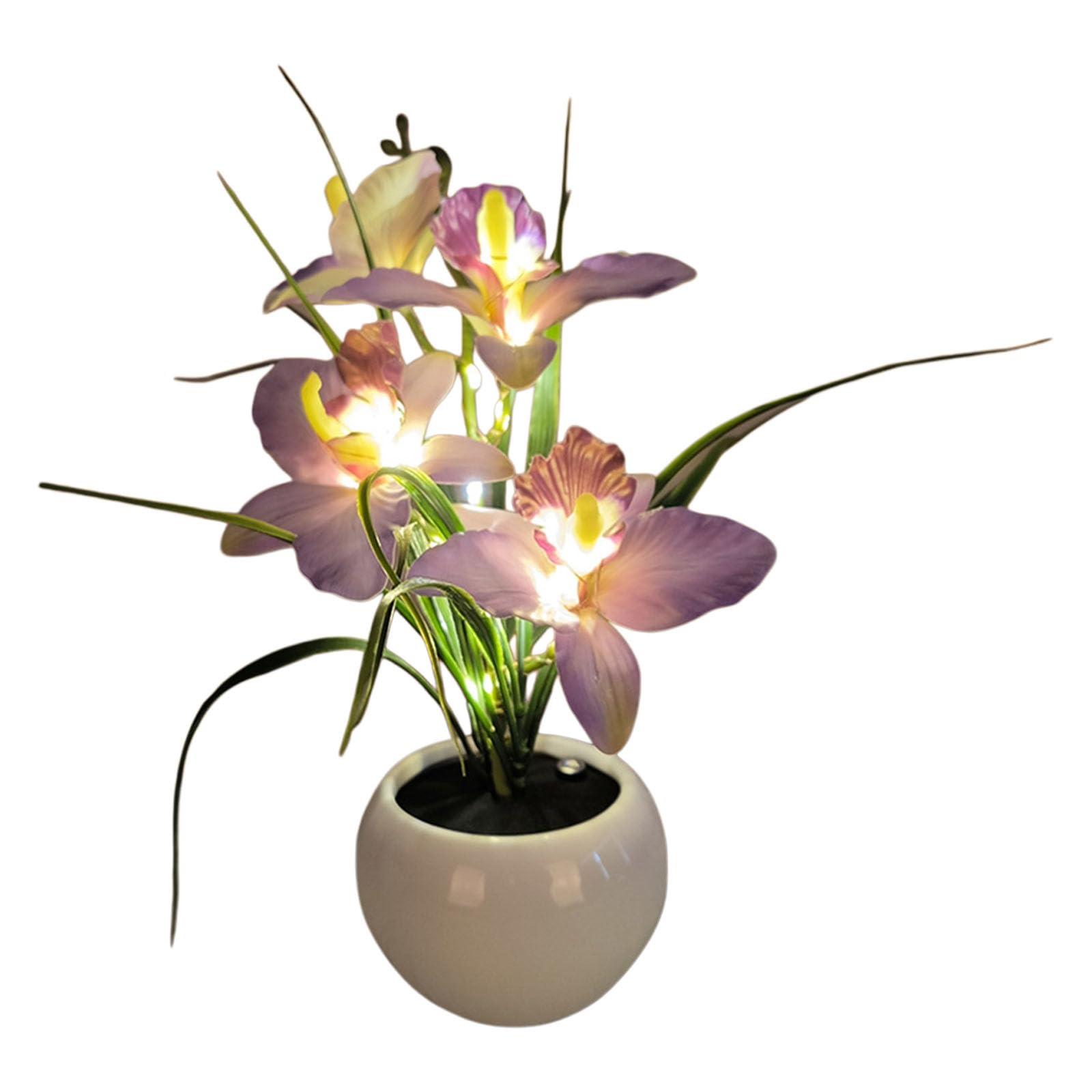 Delicate Rechargeable Phalaenopsis Shaped Nightlight Built-in Battery Stepless Dimming for Cosy Bedroom Decoration Touch Stepless Dimming Light