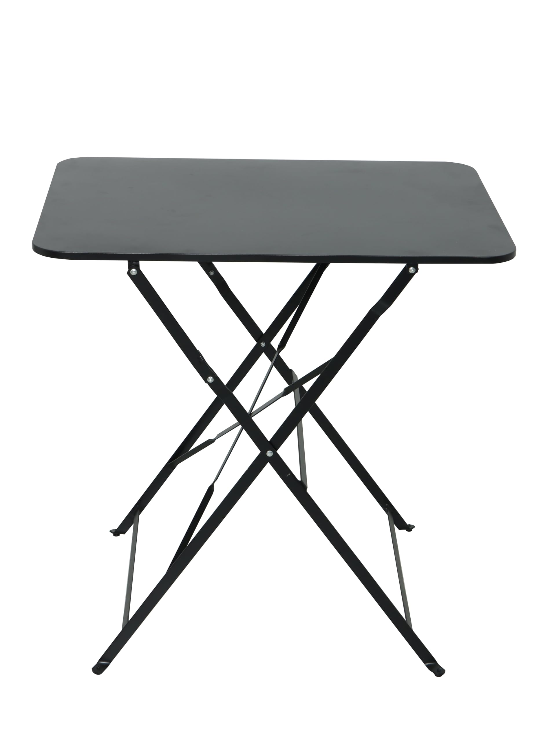aro Table de bistrot Pliante, Acier, 50 x 70 cm, Rectangulaire, Noire