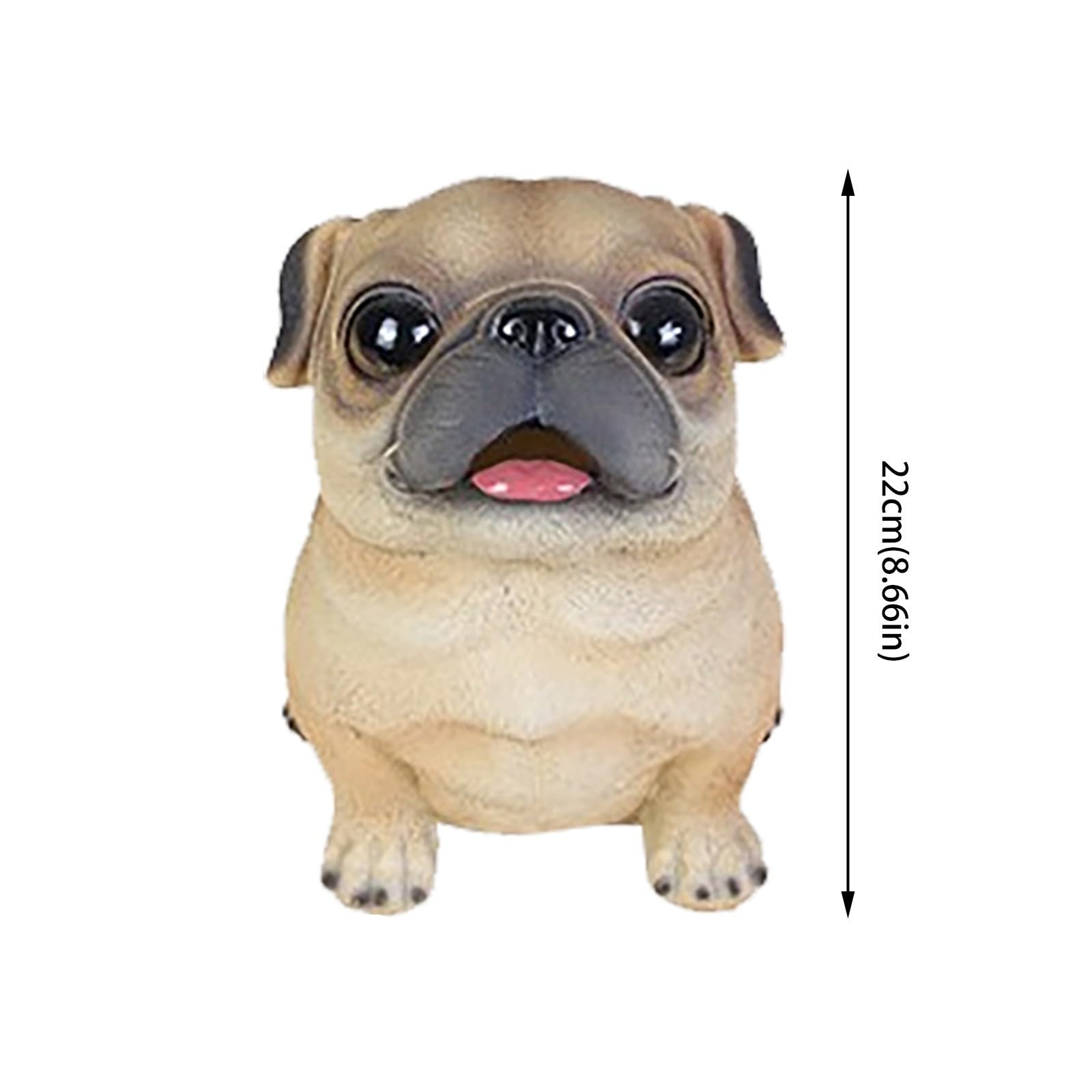 # Niedliche Mops-Hundebank zum Füttern, bruchsichere Kinderbank für Kinder als Geschenk oder als Heimdekoration (Khaki, One Size)