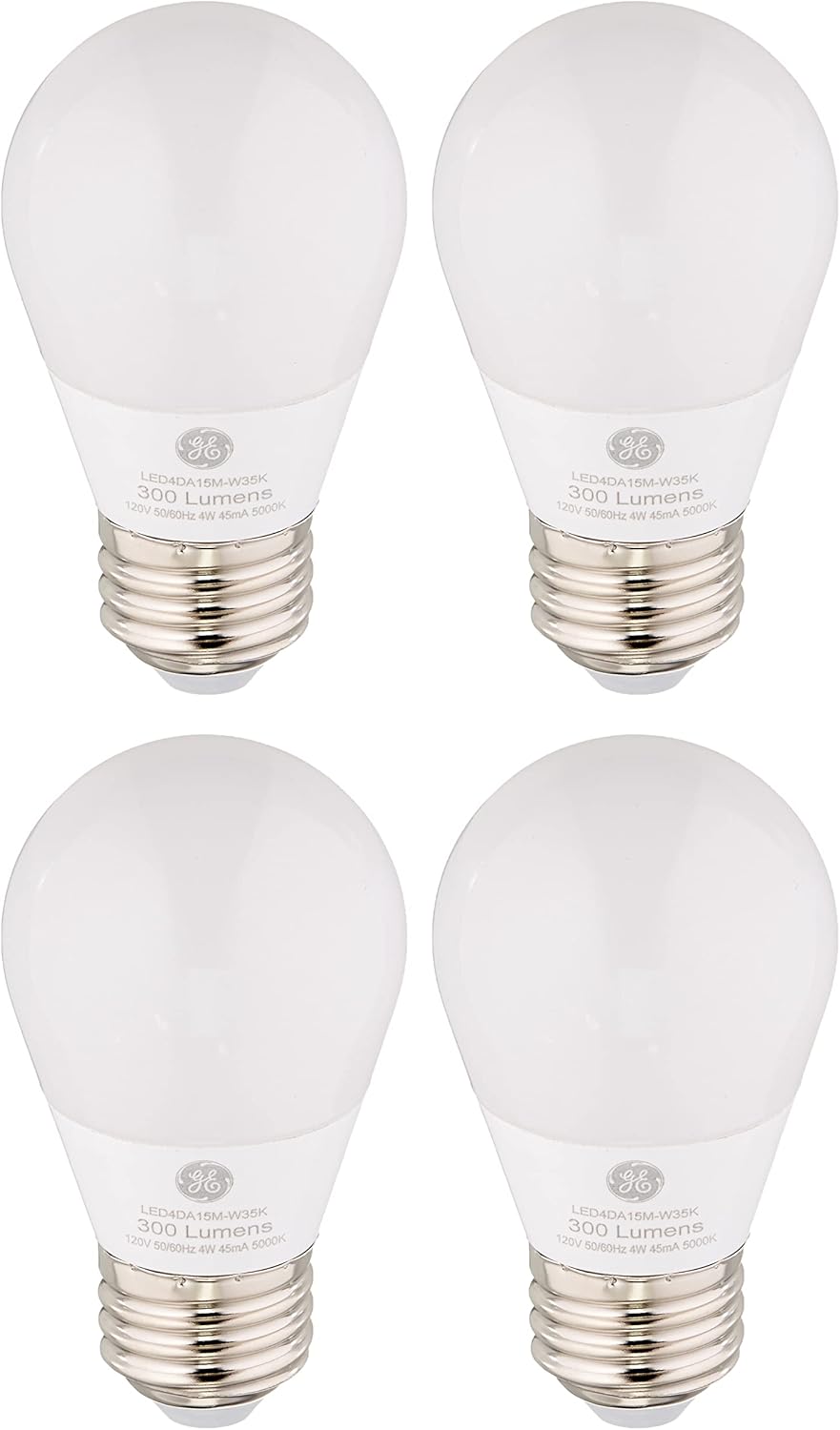 GE (4 Bulbs) 32275 LED Daylight A15, 40 watt Equivalent, 300 lumens