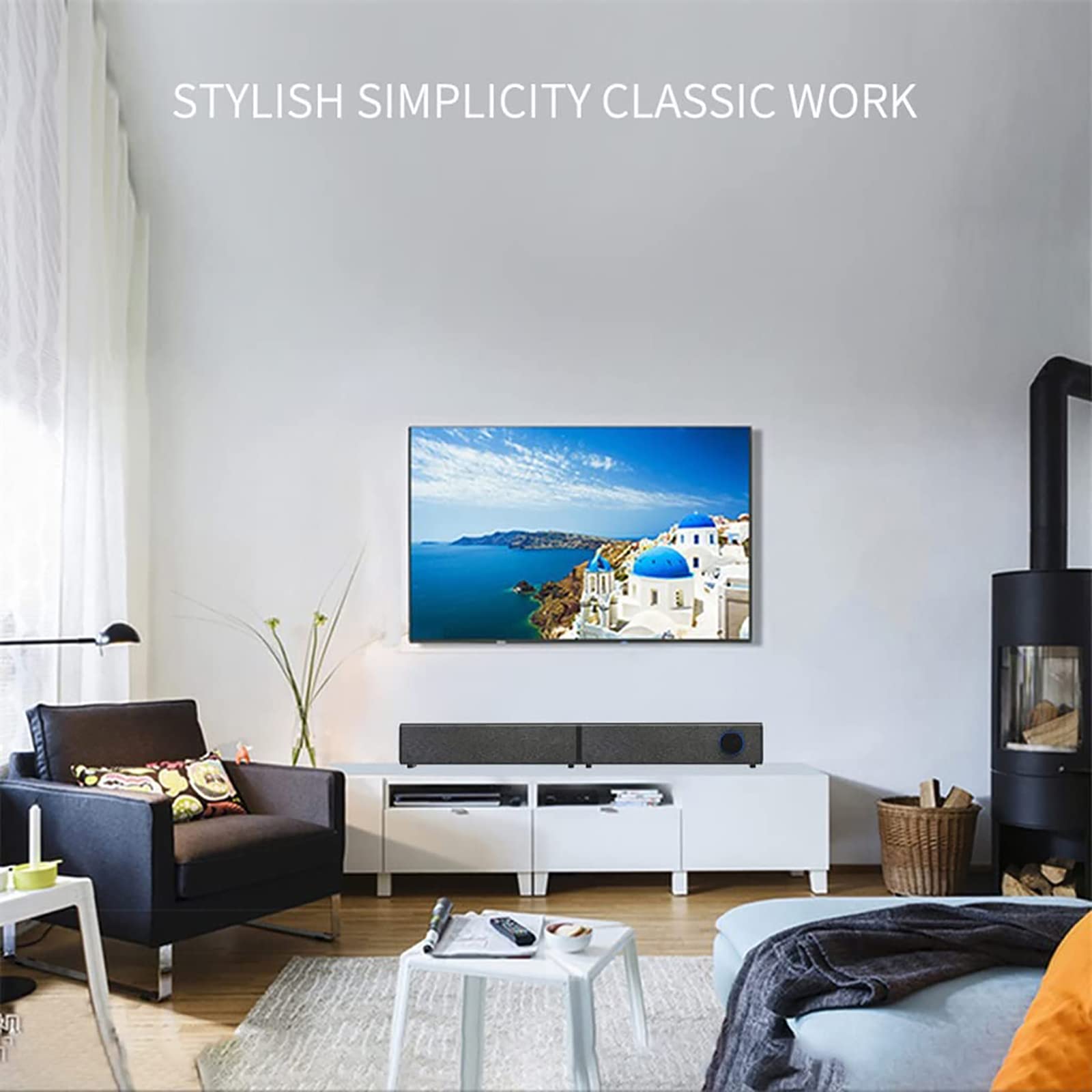 NGARY Barra De Sonido Desmontable, Altavoz De TV con Control Remoto, Altavoz Estéreo Bluetooth, Altavoces Estéreo De Rango Completo, Métodos De Conexión Dual, para TV PC Teléfono Inteligente