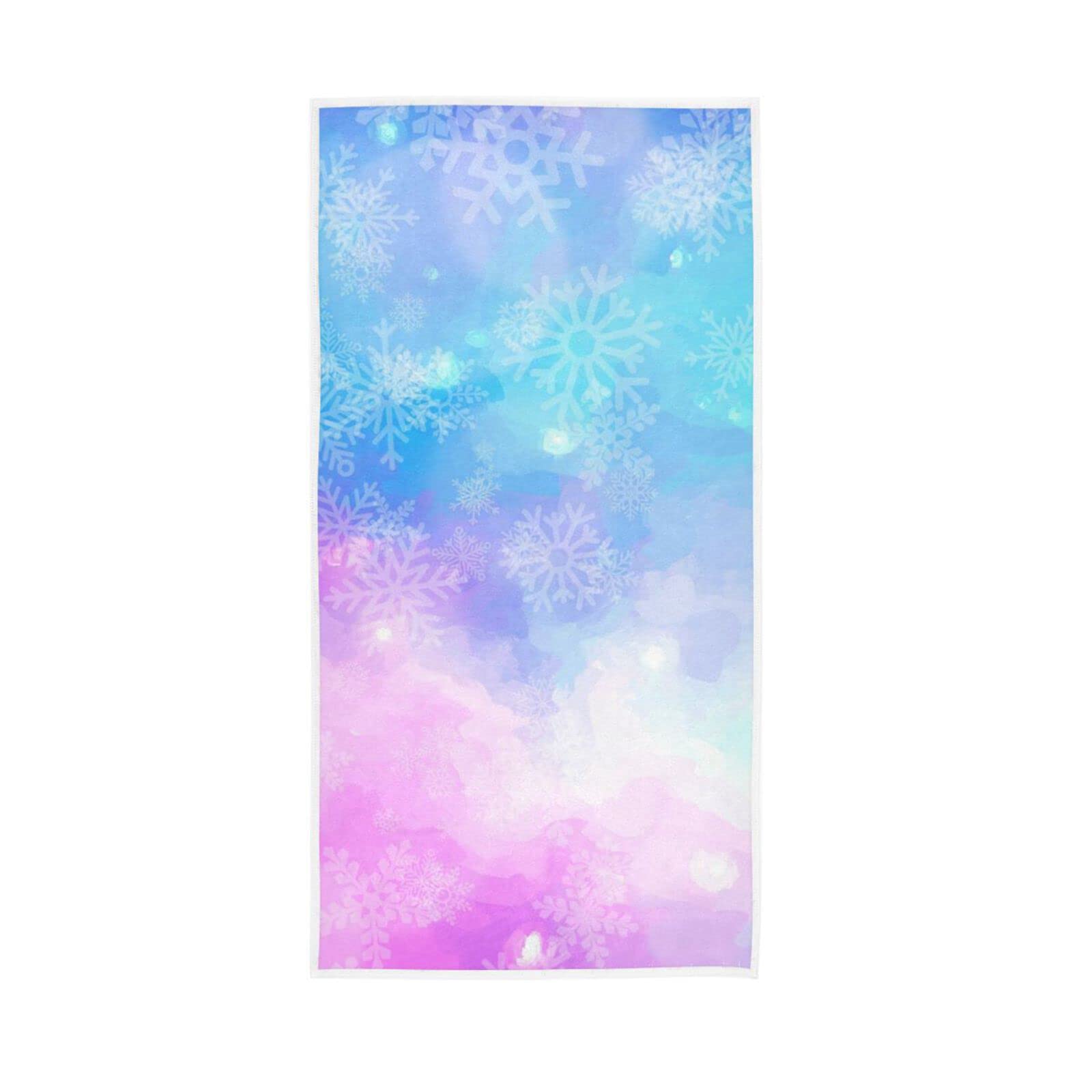 HUYGD Hand Towels Colourful Snowflake Print Decor Fingertip Soft Face Towel Absorbent Bathroom Kitchen Towels