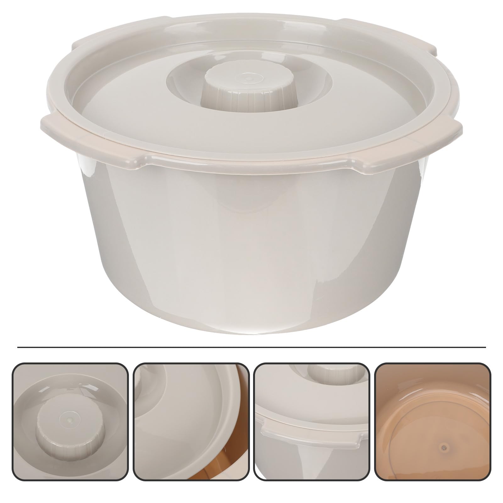 Vaso da Notte in Plastica per Anziani Coperchio, Secchio per Urina Robusto in Pp, Orinatoio per Pazienti e Disabili, Comodino Sanitario per Uso Domestico e Ospedaliero, Colore