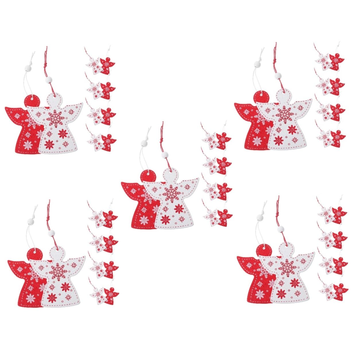 100piezas Adornos Colgantes De Ángel para Decoración De Árbol De Navidad De Rojos y Decoraciones Festivas para Hogar y Fiestas