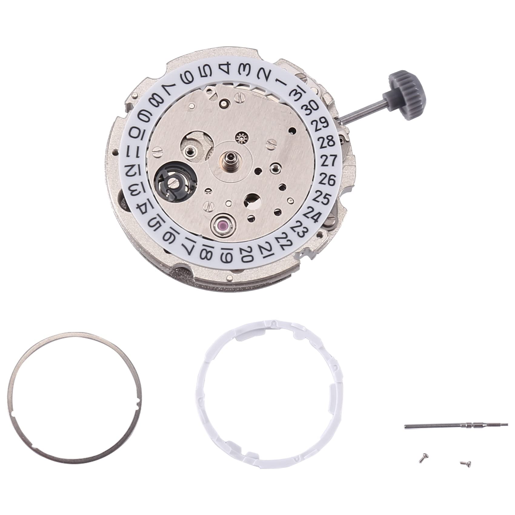 1 Stück 21 Schmuck Mechanisches Automatikwerk 3 Stunden hochpräzises Uhrwerk 8215 Metalluhr Silber