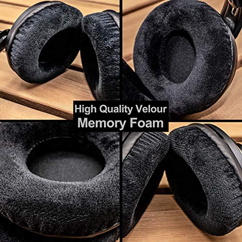 Almohadillas de repuesto de 90 mm compatibles con auriculares NS-WHP314, MDR-V700 V500, HDJ2000, DJ DN-HP1000, HARX300 HARX500, ProDJ100 ProDj200, RP-DH1200, T4s (terciopelo negro) miniatura 2