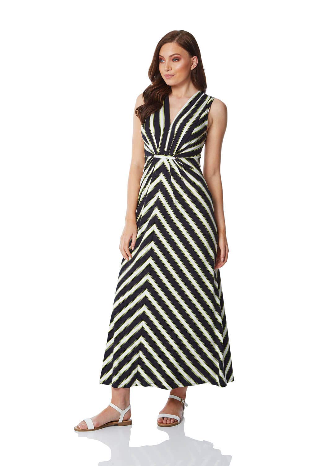 Roman Originals Women V Neck Chevron Print Maxi Dress Ladies | Desertcart  Brunei