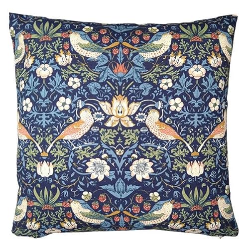 WILLIAM MORRIS Strawberry Thief Navy Cushion And Pad