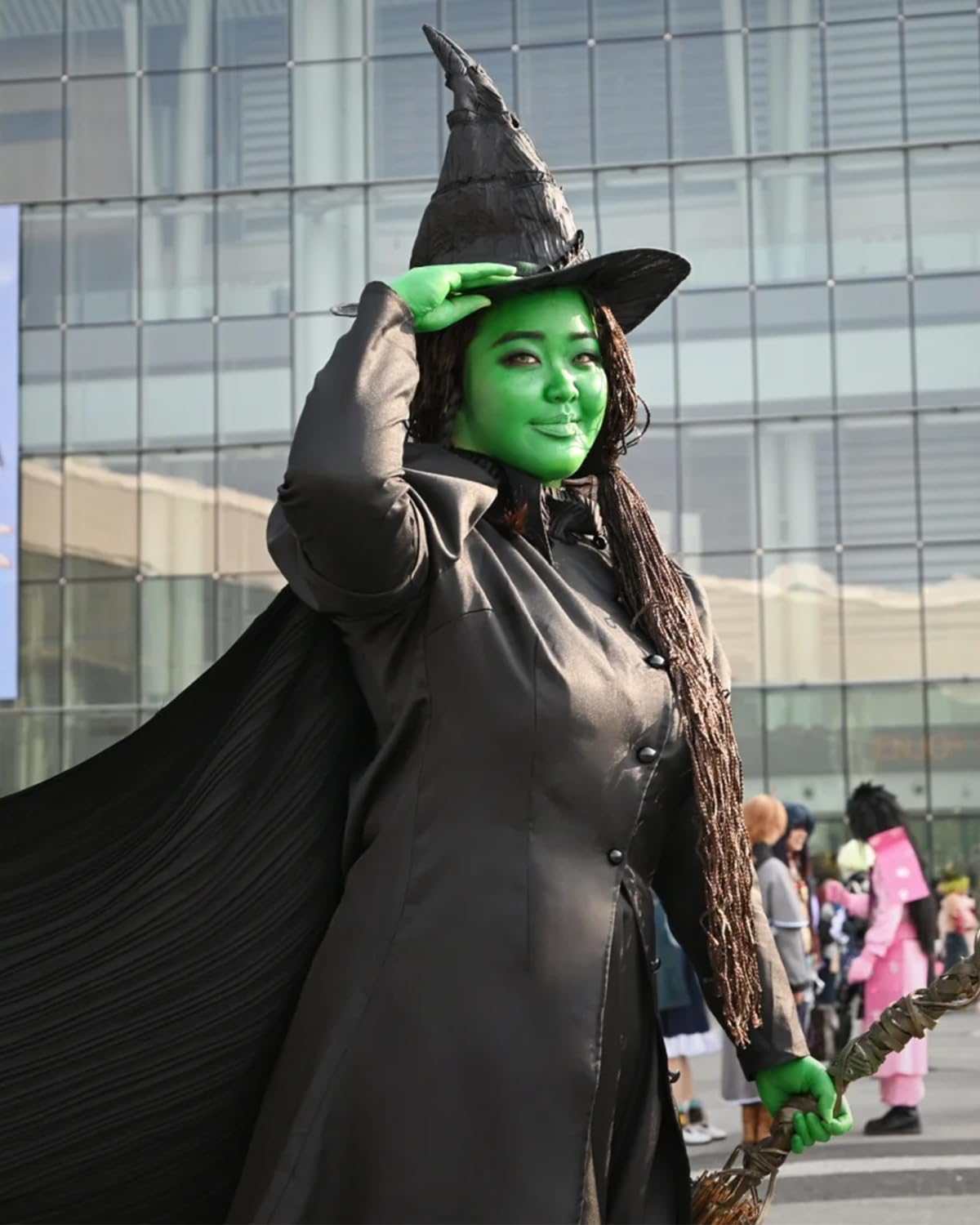 CR ROLECOS Disfraz de bruja para mujer, disfraz de bruja malvada Elphaba, disfraz de Halloween para mujer adulta, disfraz de bruja para Halloween