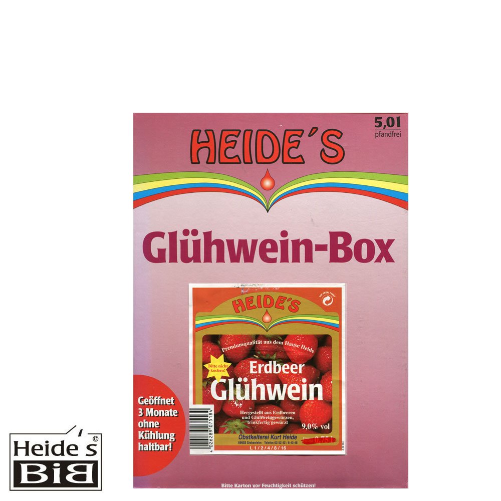 Erdbeerglühwein 9,5% Alc., 2 x 6 x 0,75 l-Flasche - pfandfrei -