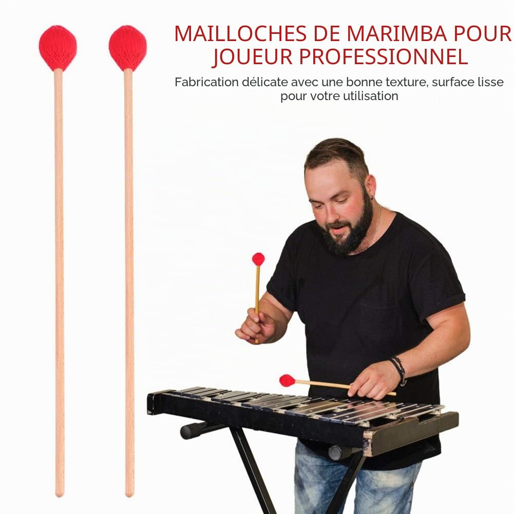 Maillet Marimba, s de Tambour de Percussion Basse pour Marimbas, Vibrations, Vibraphone et Autres