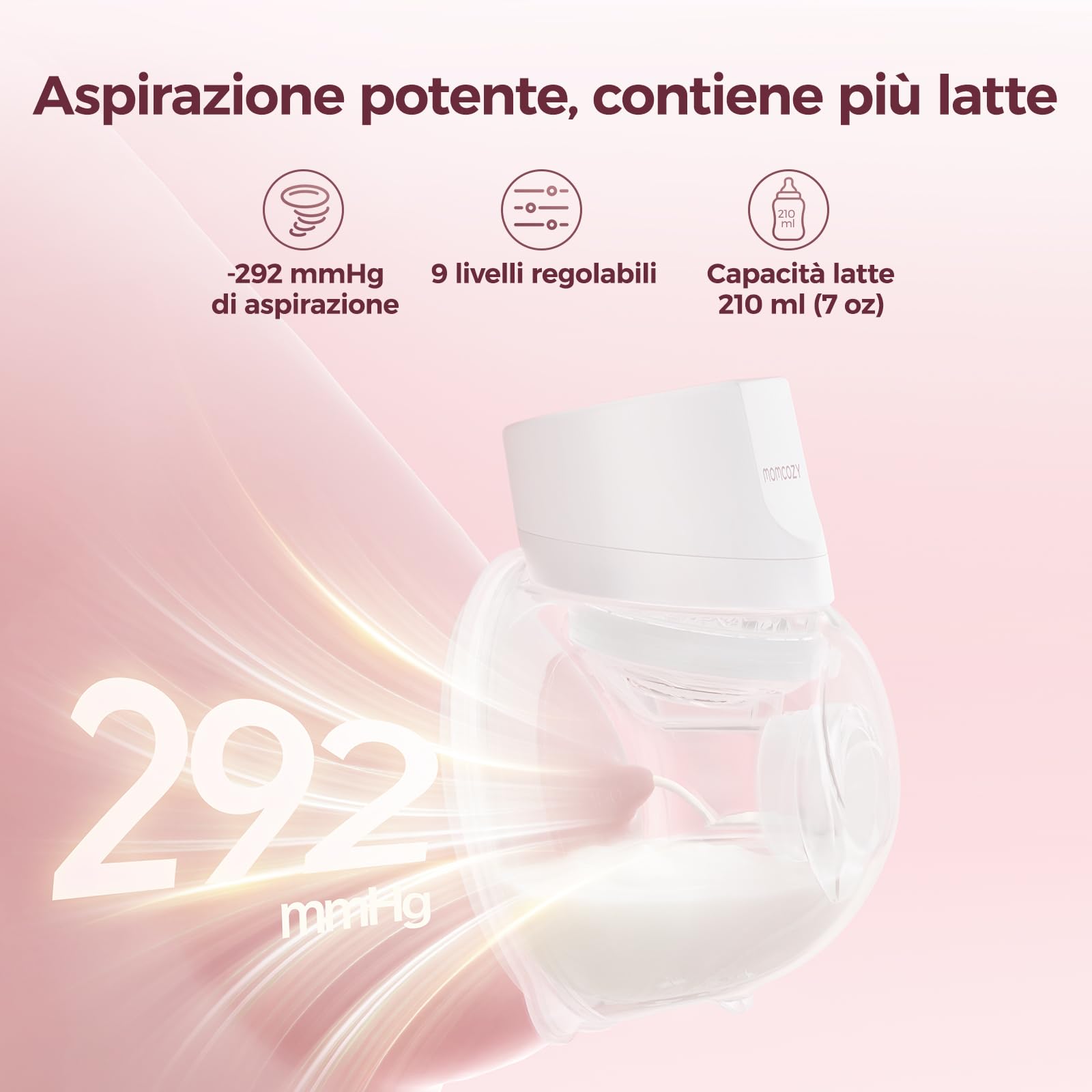 Momcozy S12 Pro Quick Tiralatte Elettrico Indossabile Mani Libere 24mm
