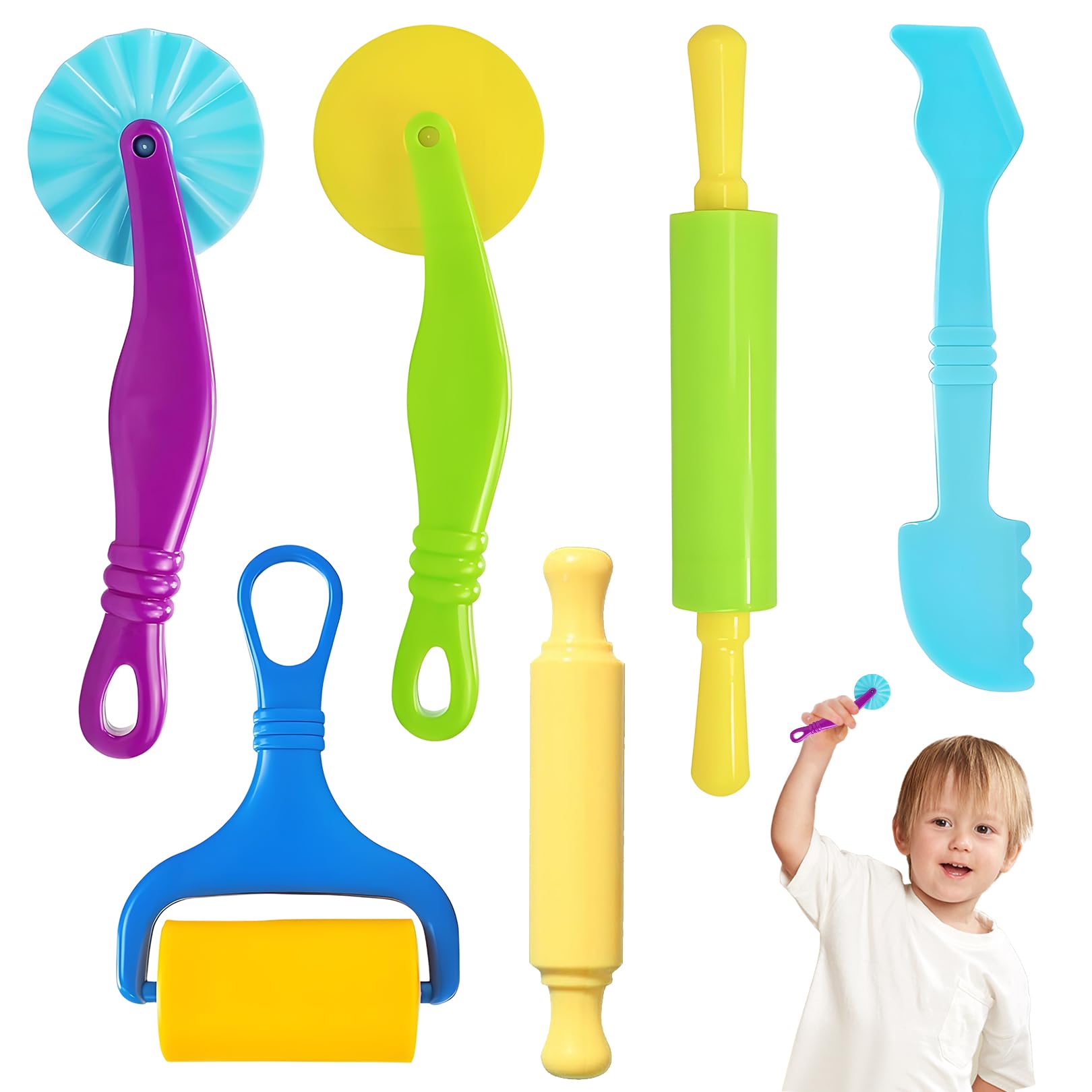 Utensili Per Pasta Modellabile, 6 Pezzi, Accessori Per Plastilina E Sabbia Magica, Giocattoli Creativi Per Bambini 3+ Anni, Colorati E Sicuri