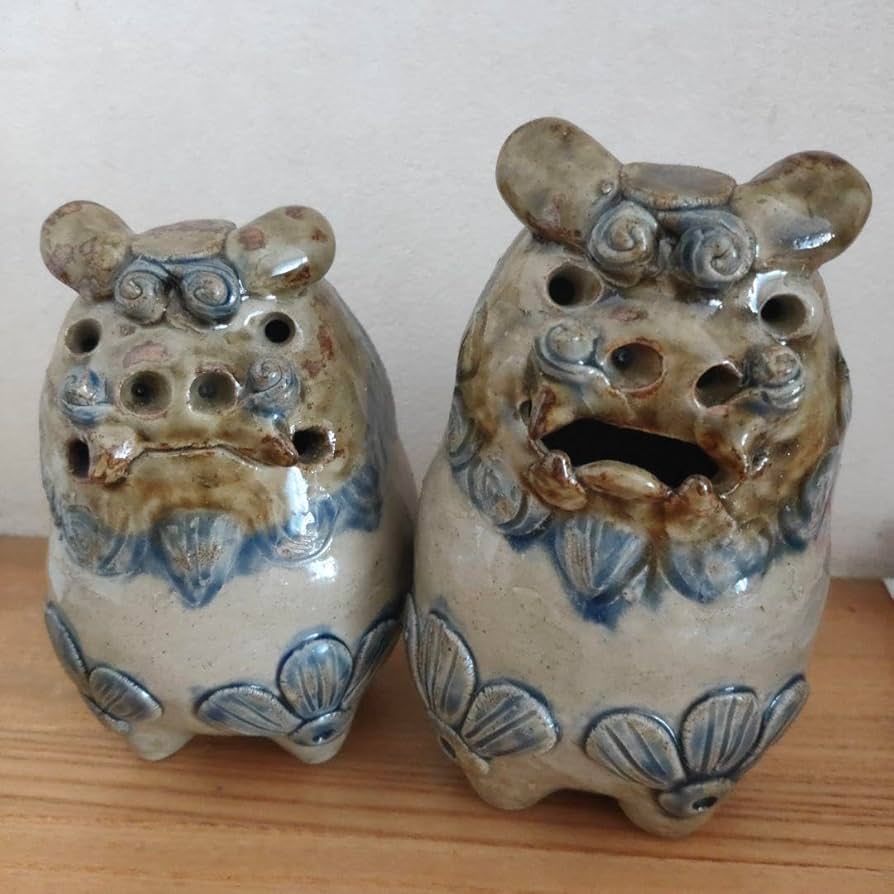 高江洲製陶所　シーサー だるまシーサーペア 赤青 / 置物 / 高江洲陶器所 | ゆいまーる