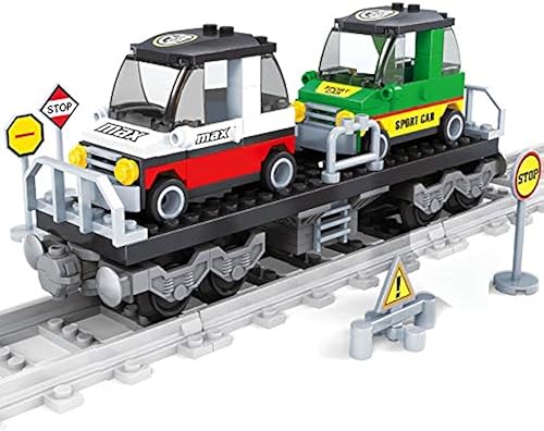 General Jim's Coches de tren de transporte de automóvil, 186 piezas, bloques de construcción modulares, ladrillos, tren, juguete de construcción y