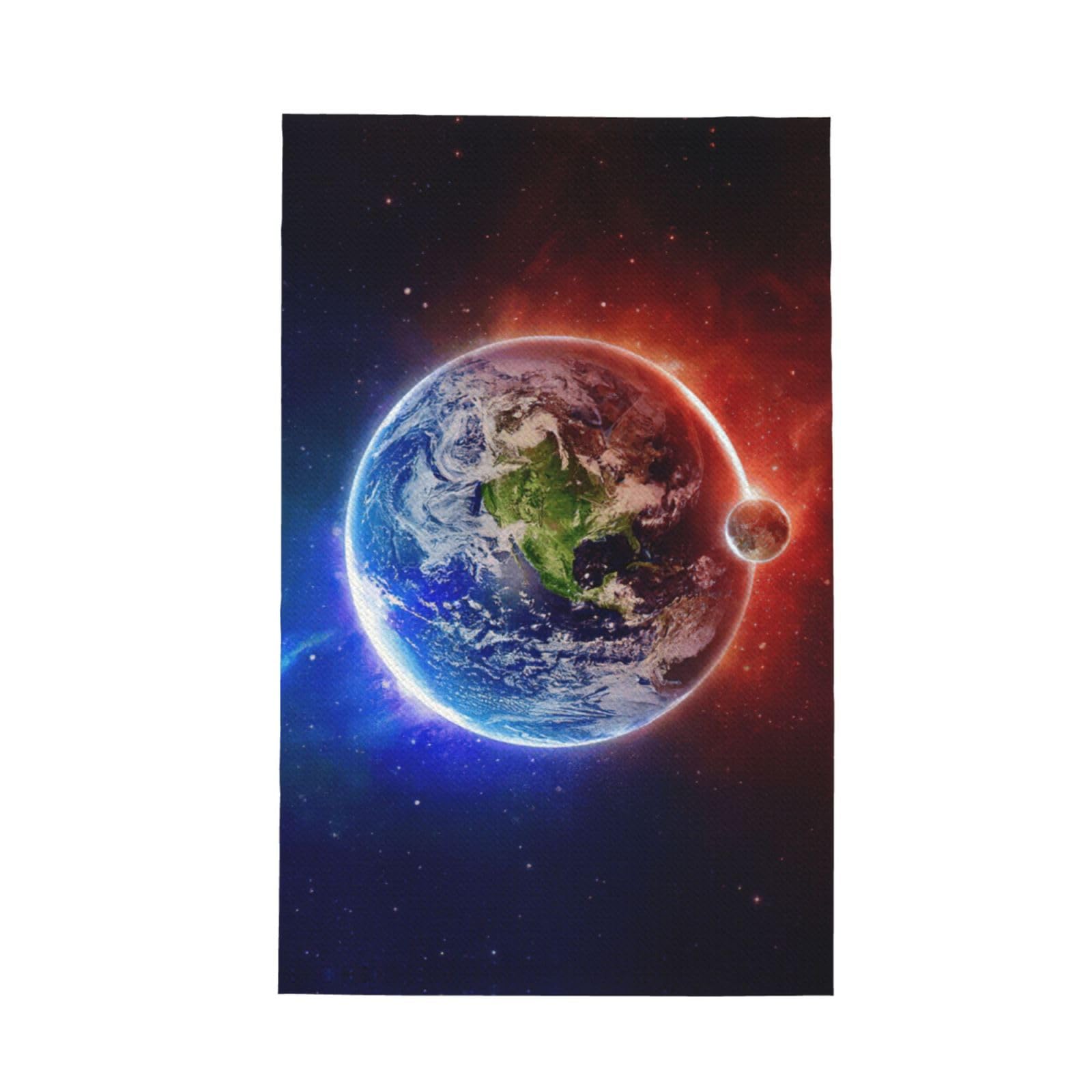 Xxahnbm Black Space Planet Earth Print Waffle Kitchen Towel,Absorbent Hand Towel