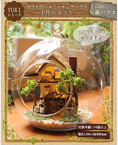Amazon More Fun Yukiシリーズ 森ハウス ガラスボール ミニチュアハウス手作りキット Ledライト付き Y 001 ハウス おもちゃ