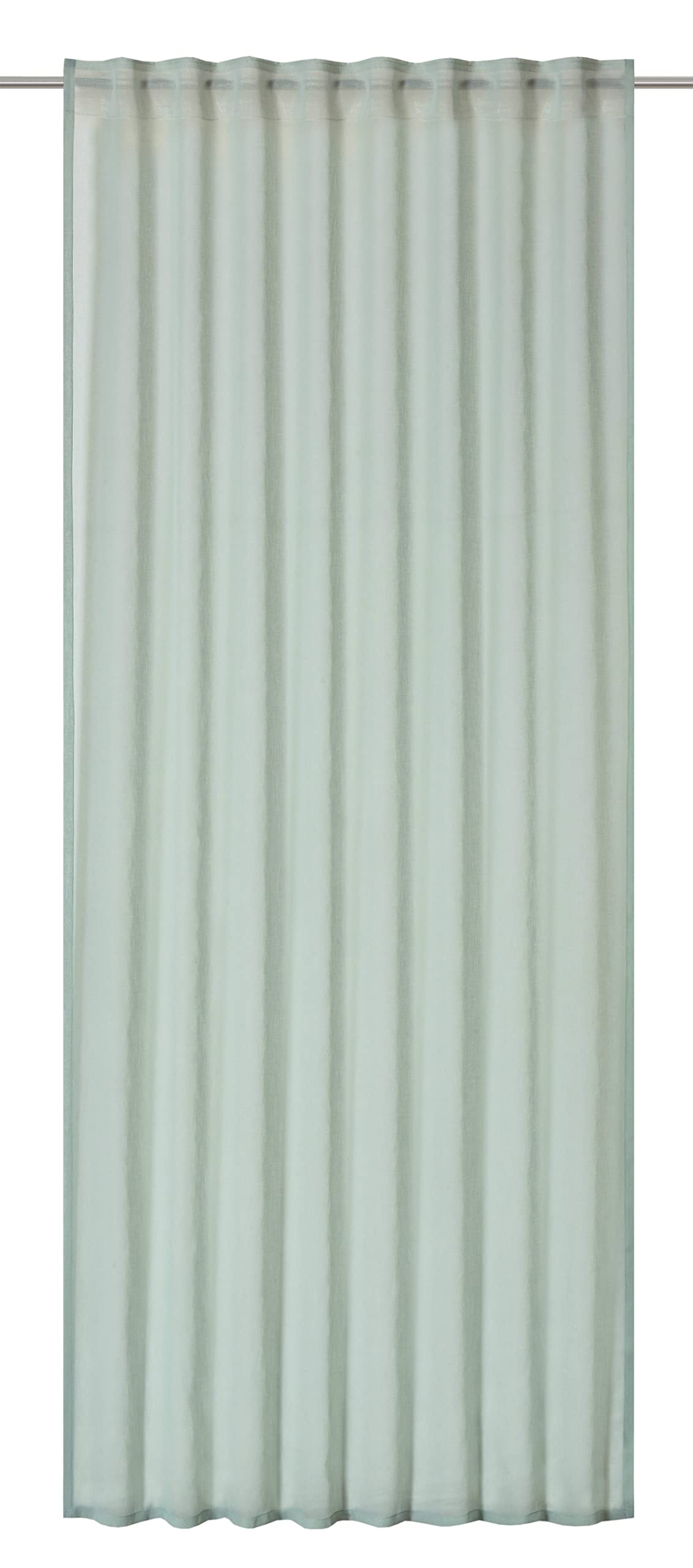 Elbersdrucke Gardine mit verdeckten Schlaufen Air 03 Mint halbtransparent 255x140cm 201807 Vorhang für das Wohnzimmer Schlafzimmer Küche Flur Kinderzimmer