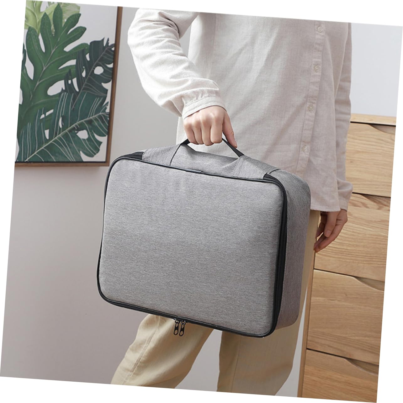 SHERCHPRY 2pezzi Borsa Documenti Due Strati Per Passaporto Organizer Leggero e Portatile Con Capacità Per Lavoro e Viaggi