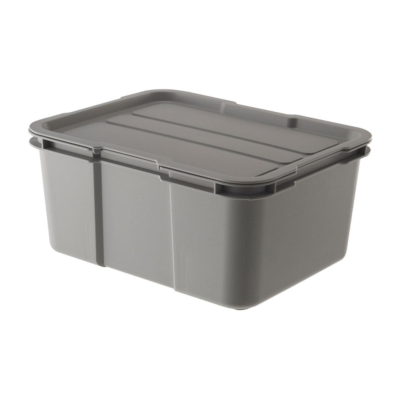 bnf® camping storage box with lid stackable storage box with lid for, journeyers, car trunk, garage silver gray 9l
