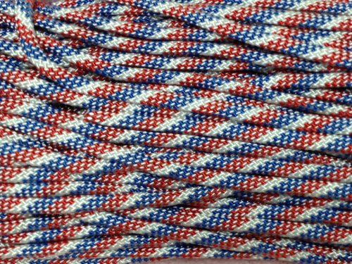100FT Type III Red White Blue Paracord 550 Parachute Cord 7 Strand Made In USA